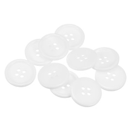 HARFINGTON 10pcs 40L Sewing Buttons 1"(25mm) Resin Round Flat 4-Hole Craft Buttons for Sewing Clothing and DIY, White