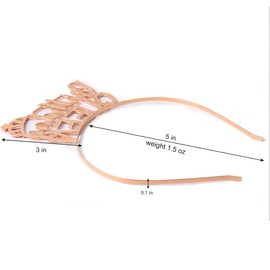 AOPRIE Rose Gold Birthday Queen Headband - Girls & Women Princess Crown Tiara - Rhinestone Happy Birthday Hair Accessory