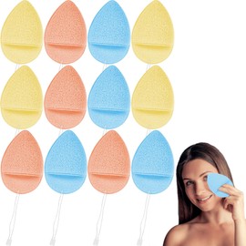 12Pcs Face Scrubber, Reusable Exfoliating Sponge Facial Scrub Pads for Daily Face Deep Pore Cleansing Blackheads Dead Skin