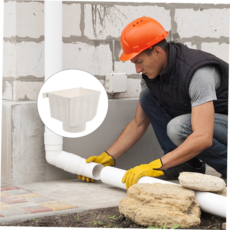 SHINEOFI Rainwater Collection Connector for Downspout Gutter Durable PVC Water