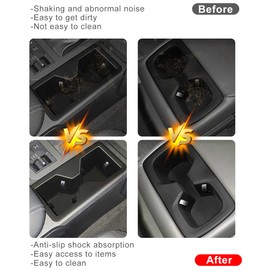 KEPHTH Car Cup Holder Inserts Replacement for 2024 2025 Toyota Land Cruiser Prado 250 J250 LC250 Accessories,Durable Front Cup Holder Inserts Drink Holder(Front+Rear)