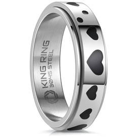 King Ring 6mm Fidget Ring – Spinner Ring for Men & Women K49 – Love Silver 09