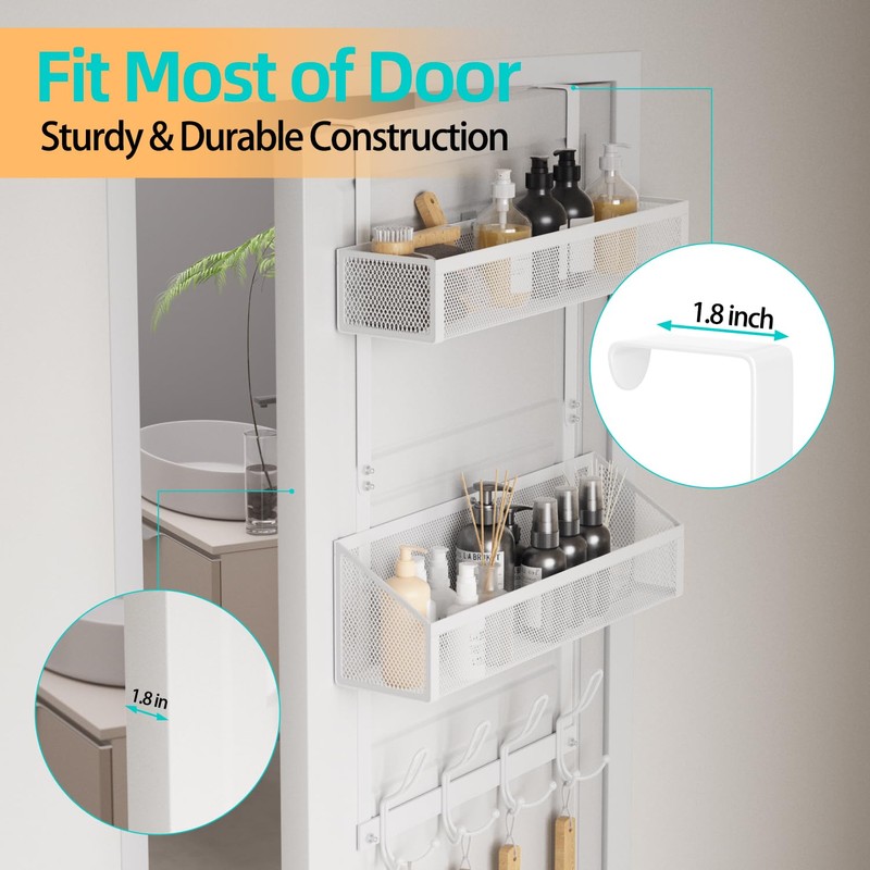 Upesitom Over Door Hook Organizer 12 Hook Over The Door