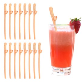 Hen Party Drinking Straws, Pack of 15 Drinking Straws Hen Party Paper Straws for Parties, Prom Bar Party Straws, Reusable for Bar, Cocktail, Birthday, Flesh Colour