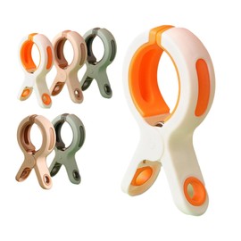 FOFAI Towel Clips for Sun Loungers: 6 Pack 4.2 Inch Large Beach Towel Clips - Non-slip Strong Plastic Clothes Pegs for Sunbed/Pool Chairs/Laundry Pole/Washing Line