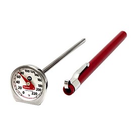 Rubbermaid Commercial Products Termómetro de lectura instantánea para comida/carne, tamaño de bolsillo, apto para lavavajillas, rojo, para cocinar car