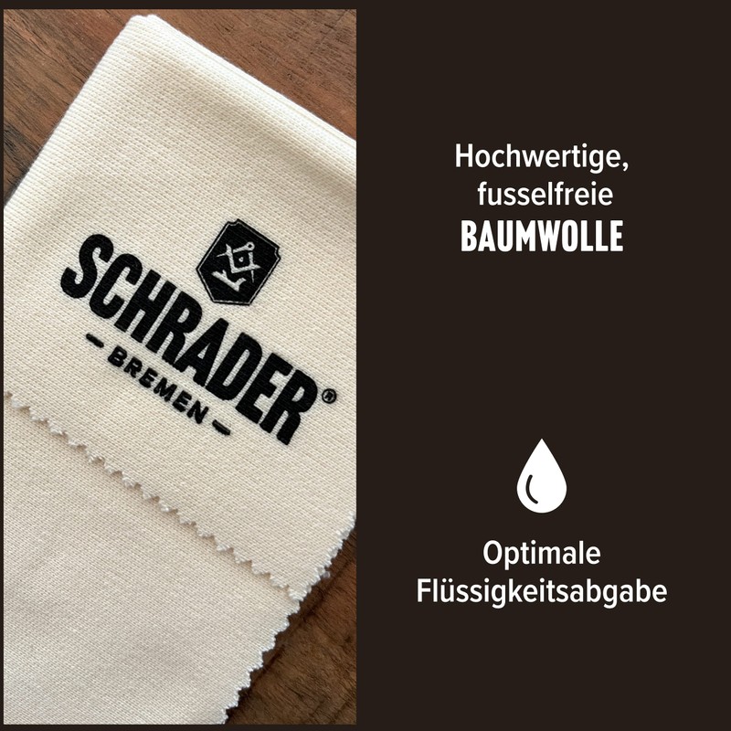 Schrader Premium Baumwolltuch - Poliertuch für alle Oberflächen, Möbel, Kleidung,