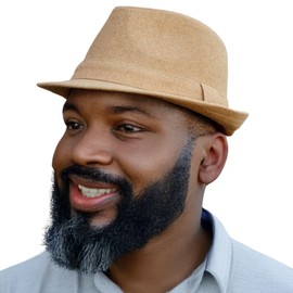 Funky Junque Wool Blend Fedora Hat: Tan (Large/XL)