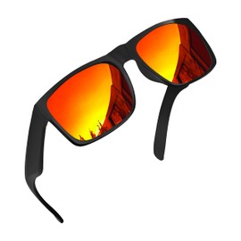 grinderPUNCH XL Polarized Men's Oversized Sunglasses, Big Heads Wide Face Large Head Fit Sunglasses Sports Driving Fishing Extra Wide Red Lens