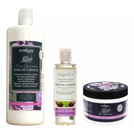 Florigan Baba De Caracol Locion 1l Crema 350gr Jabon Facial 250ml Kit