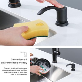 GAGALIFE Kitchen Sink Soap Dispenser with Large Bottle, Built in Sink Soap Dispenser Refill from Top, Oil-Rubbed Bronze