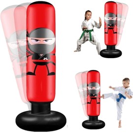 Inflatable Punching Bag,160cm Inflatable Kids Punching Bag Karate Gifts for Boys and Girls, Boxing Bag for Immediate Bounce Back for Practicing Karate, Taekwondo, and to Relieve Pent Up Energy