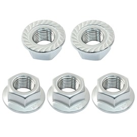 Dijedev M12/1.25mm Serrated Flange Hex Nuts, 5Pcs Hexagon Flange Nuts, 304 Stainless Steel 18-8, Full Thread, Hex Drive