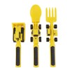 Construction Themed Utensils, Excavator Fork Spoon, Eating Set with Pusher,