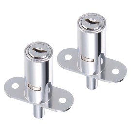 QUARKZMAN Cylinder Cabinet Lock 3/4 Inch Diameter Sliding Piston Drawer Door Lock Key Different with 4 Keys Cylinder Length 40 mm Pack of 2