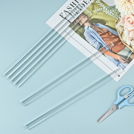 QWORK Acrylic Dowel Rod, 6 Pack 1/2" W x 12" L Clear Acrylic Round Rods for DIY Crafts