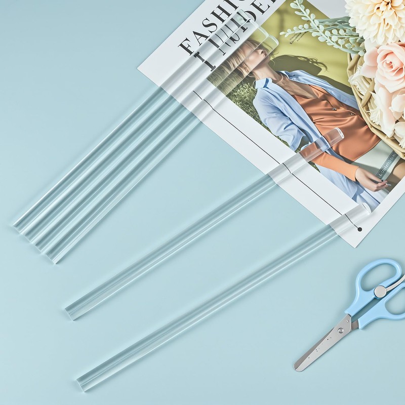 QWORK Acrylic Dowel Rod, 6 Pack 1/2" W x 12"
