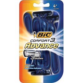 BIC Comfort 3 Advance Disposable Razor for Men, 4 Count