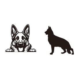 German Shepherd Theme Bookends Decor – Dog Gifts with Black Modern Bookends, Decorative Bookends for Shelves – Unique Book Stopper for Shelves (German Shepherd)