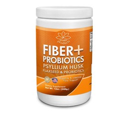 Main Products Fiber + Probiotics 12 Oz (340g) Psyllium Husk Flaxseed, Digestive and Intestinal Flora Support.