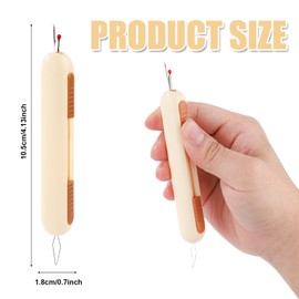 MGAUYA Cross Stitch and Weaving Process Products, The Latest 2-in-1 Thread Remover, Threading and Thread Removal Tools, Used for Sewing Process Weaving and Thread Removal Products (Yellow)