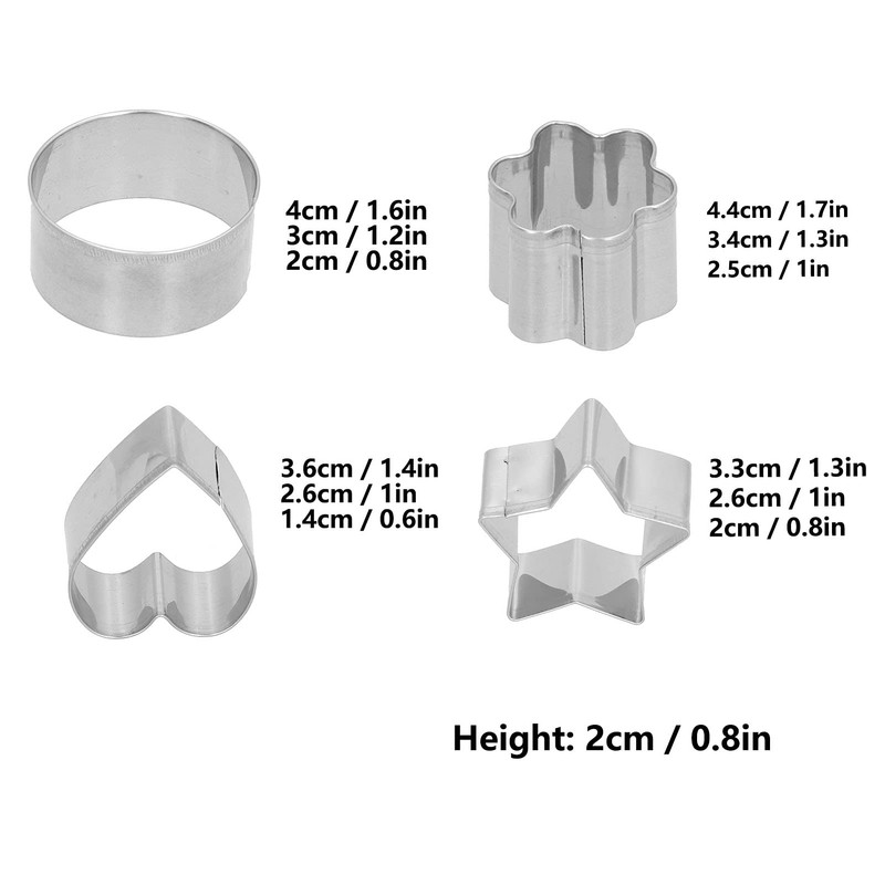 QANYEGN Small Cookie Cutters Geometric Shapes Set, Geometric Metal Cookie