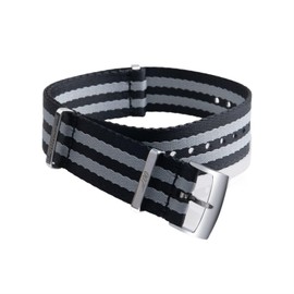 FKMBD 20mm High Density Nylon Strap WatchBand Special For Omega Seamaster 007 Moonswatch Commander Speedmaster 300 AT150 AQUA TERRA BeltSoft Canvas Fabric Strap(Color:Black Gray)