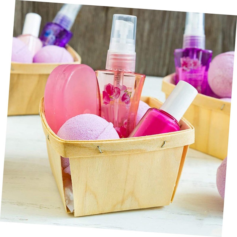 Ciieeo 10pcs Portable Wood Fruit Baskets Multi Functional Snack Storage