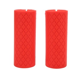 1 Pair Dumbbell Grip Silicone Anti Slip Thicken Bar Grip for Dumbbell Barbell Weight Lifting Fitness Exercise Red