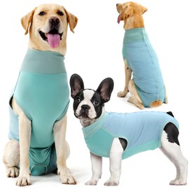 Dotoner Dog Surgery Recovery Suit Dog Suit for Male Female Neuter Anti-Lick Abdominal Wounds Bite Protective Outfit Alternative E-Collar & Cone Breathable Spay Suit for Medium Large Dogs