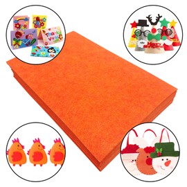 Stiff Felt Sheets, 32 Pcs Felt Fabric, 7"×11.3" Color Felt for Crafts, Craft Felt Square for for Sewing Embroidery Handwork and Festivals Party (red Orange)
