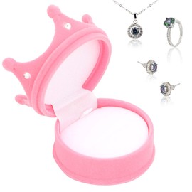 Caja De Caja De Anillo Retro Collar De Pulsera Caja De Caja De Almacenamiento Caja De Anillo For Organizadores De Joyas De Joyería De Corona[Rosado]