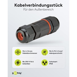 Goobay Kabelverbindungsst ck 7,5 cm IP68
