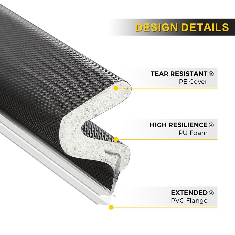Weather Stripping Door Seal, Q-Shaped Kerf Foam Strip, 8 FT,