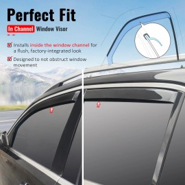 Fits 20-25 Benz W167 GLE Class SUV In-Channel Window Visors Rain Deflectors PC