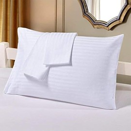 Trend Bedding Mart Oversize Pillow Case Extra Large Fits Even The Fluffiest Pillows Including The Pancake Pillow Extra Tall Pillowcase Luxury 100% Egyptian Cotton 600 Thread Count (King, White Stripe)