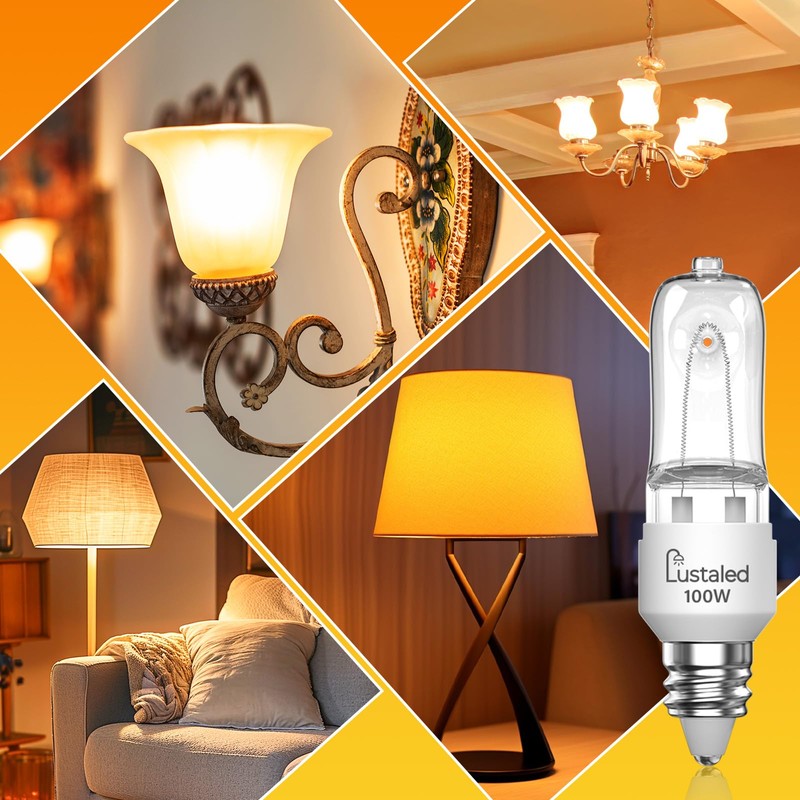 Lustaled JDE11 120V 100W Halogen Bulbs,2700K Warm White Dimmable JD