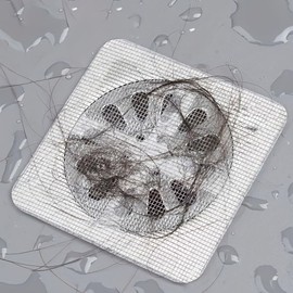 Shower Drain Cover Hair Catcher - 20 Pcs Disposable Hair Drain Stickers Shower Drain Mesh Stickers, Bathroom, Laundry, Bathtub, Kitchen, Sink, for Human and pet Hair (20)