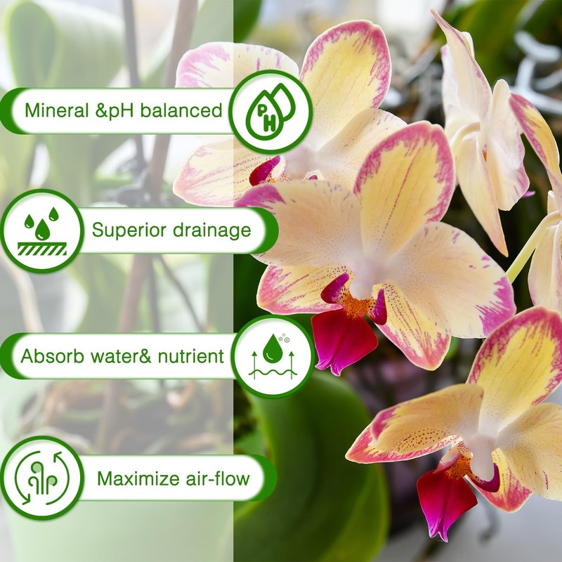 Orchid Bark Potting Mix,Premium Orchid Potting Mixture of Pine Bark