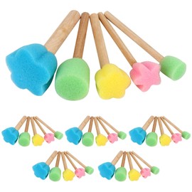 30 Piece Foam Brush Set, Foam Dabbing Brush, Painting Sponge Foam for Painting, Crafts, Ceramics, DIY Painting Tools, 5 Sizes, Colourful