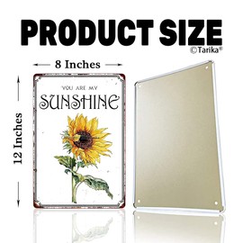 You are My Sunshine Wall Art Decor Print Sign Decoration, Sunflower Vintage Metal 8X12 Inch Tin Sign for Home Kitchen Room Door Bar Cafe Cave Outdoor