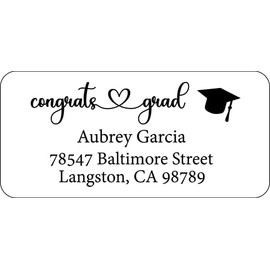 Atelier Elegance Custom Labels, Congrats Grad, Any Name, Any Address