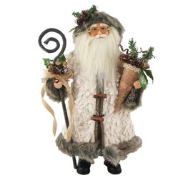 Santa's Workshop 15" Gathering Woodsman Santa, White