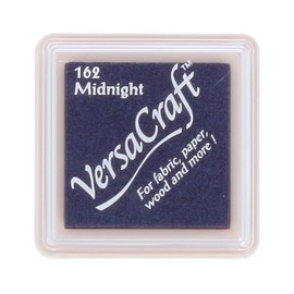 Tsukineko Versacraft Small Cube Fabric Ink Pad-Midnight, Blue, 25 x 25 millimeters