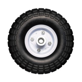 Professional EZ Travel Collection, Heavy Load Flat Free Wagon Dolly Cart Tire (10" / 5/8" Center Hold Shaft)