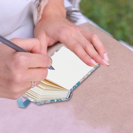 Aswalling 2 Pcs Mini Watercolor Sketchbook 2.4x2.4 Inch 300g Portable Square Fabric Cover Small Watercolor Sketchbook 40 Pages