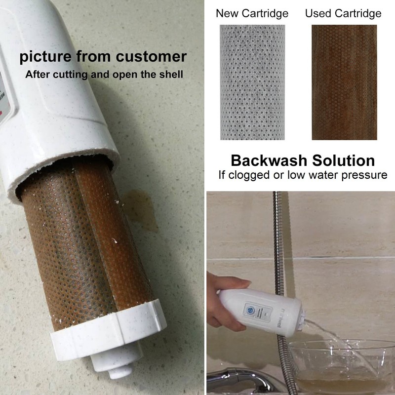 Miniwell Shower Filter L730-XC, Removes Over 99% Chlorine, Shower Head
