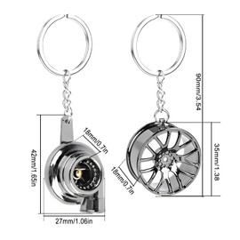 Qixuer Turbolader Schlüsselanhänger, 2 Stück Turbo Flip Flop Schlüsselanhänger Turbo Shaped Anhänger Schlüssel Schlüsselanhänger aus Metall Schlüsselanhänger Anhänger