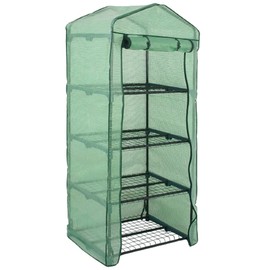 Portable Green House Gardening 27" L x 19" W x63 H Mini Greenhouse Outdoor w/ 4 Tier PE Cover