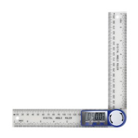 Resze Angle Finder Protractor, 7in 200mm Digital Angle Gauge Professional Measuring Tool 2in1 Adjustable Ruler/Protractor Combo, QuickDisplay for Carpentry Construction & Home Improvement （Blue&Grey）